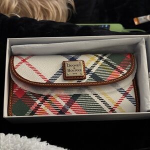Dooney & Bourke Multicolor Plaid Wallet white